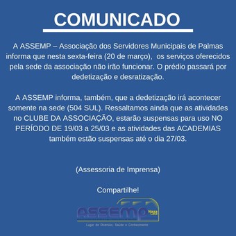 Comunicado de suspensão de prestação de serviços